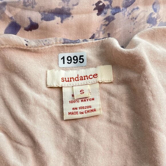 Sundance Silk Flowy Layered Hem Tunic Overlay Blouse Blue Floral Print Women S - Picture 6 of 11